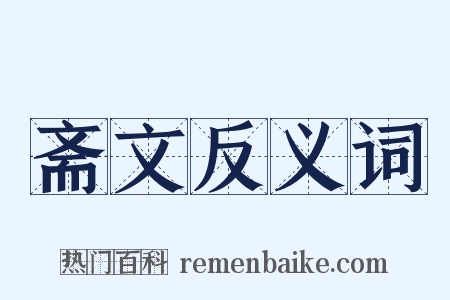斋文反义词是什么意思的图片
